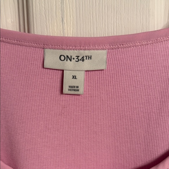 On 34th Macy’s Pink Puff Sleeve Top - Picture 2 of 5
